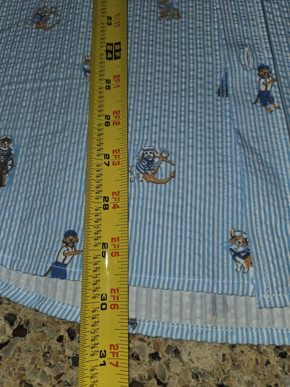 Rsvlts Seersucker Mens L nautical Dogs Blue Button Down Shirt